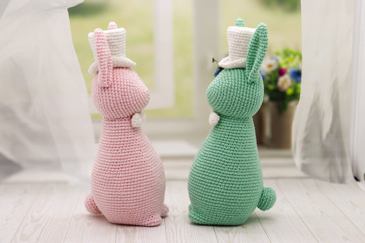 Crochet Easter Bunny Pattern – Stylish Amigurumi Bunny with Bow Tie & Top Hat | DIY Spring Decor PDF Download / Instant Download tutorial