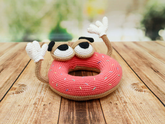 Funny Donut Phone Holder Crochet Pattern En, Fr, It, De, Es– Amigurumi Stand for Phones & Tablets – Digital Kawaii Desk Accessory Gift Idea