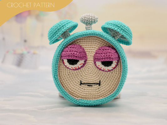 Snooze O'Clock Amigurumi Crochet Pattern – Sleepy Alarm Clock DIY crochet Tutorial