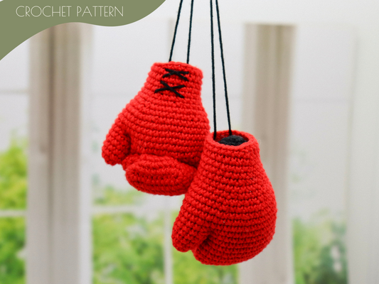 Boxing Glove Crochet Pattern – PDF Download – Beginner to Intermediate Crochet Tutorial – Sports Gift – Handmade Fighter Gloves