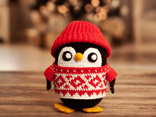 Patrones de crochet Pingüino de Navidad PDF / Tutorial Descarga Instantánea