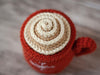 christmas crochet, christmas decor, christmas cup