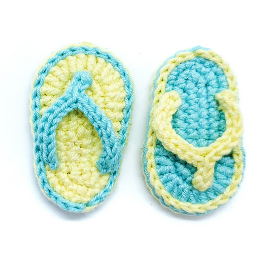 Crochet tutorial summer brooch/keychain Flip flops