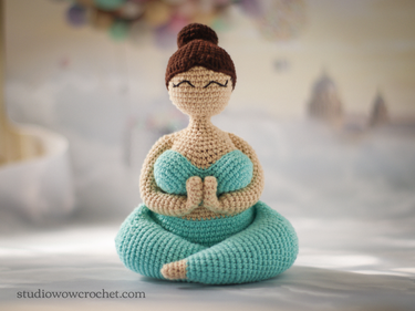 crochet pattern, amigurumi yogi girl, plus size, handmade toy, crochet project, yoga-inspired doll