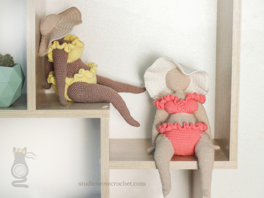 Handmade Crochet Pattern Plus-Size Vacation Lady - Adorable Amigurumi Dolls Pattern in Swimsuits