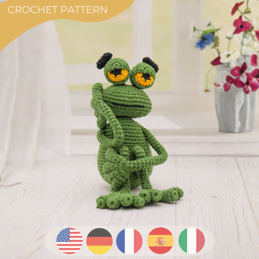 Amigurumi Crochet Pattern Frog Zen, Cute Sitting Frog Doll Pattern, PDF Amigurumi Toy, Handmade Plush Frog Tutorial, DIY Gift Idea