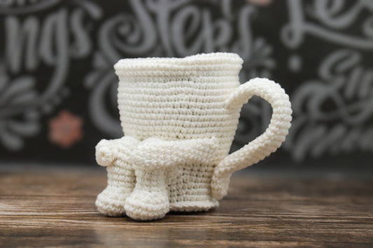 Espresso Depresso Crochet Pattern Mug with Legs Funny Amigurumi Coffee Cup PDF Tutorial Digital Download DIY Gift