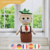 Succulent Grandpa Crochet Pattern PDF, Plant Pot Amigurumi Pattern, Funny Grandfather Doll with Mustache, Cute Plant Lover Gift