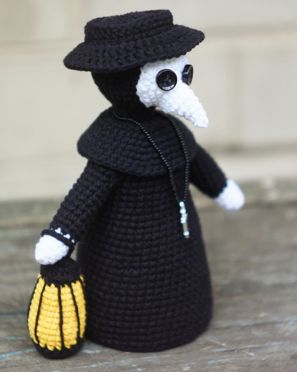 Crochet patterns amigurumi Plague Doctor Candlestick lamp PDF Inst