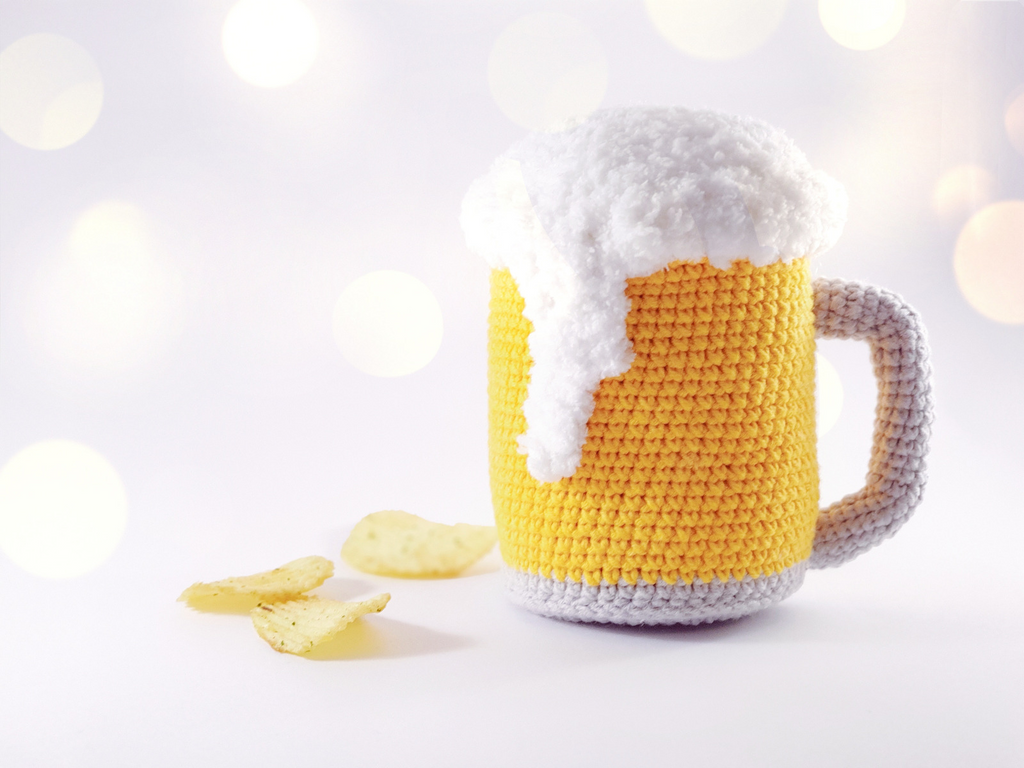 TOYMIS Boccale Da Birra All'Uncinetto Positivo - Bambolina Motivazionale Per Regali Di Incoraggiamento E Supporto Emotivo - Foto 7