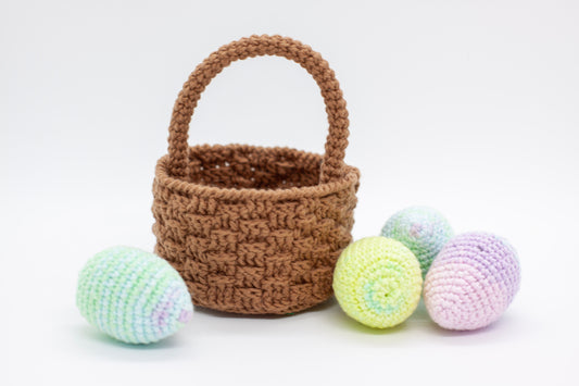 Crochet patterns Easter basket with eggs PDF / Instant Download tutorial