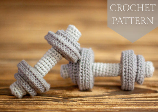 Crochet patterns Dumbbells baby rattle PDF / Instant Download tutorial