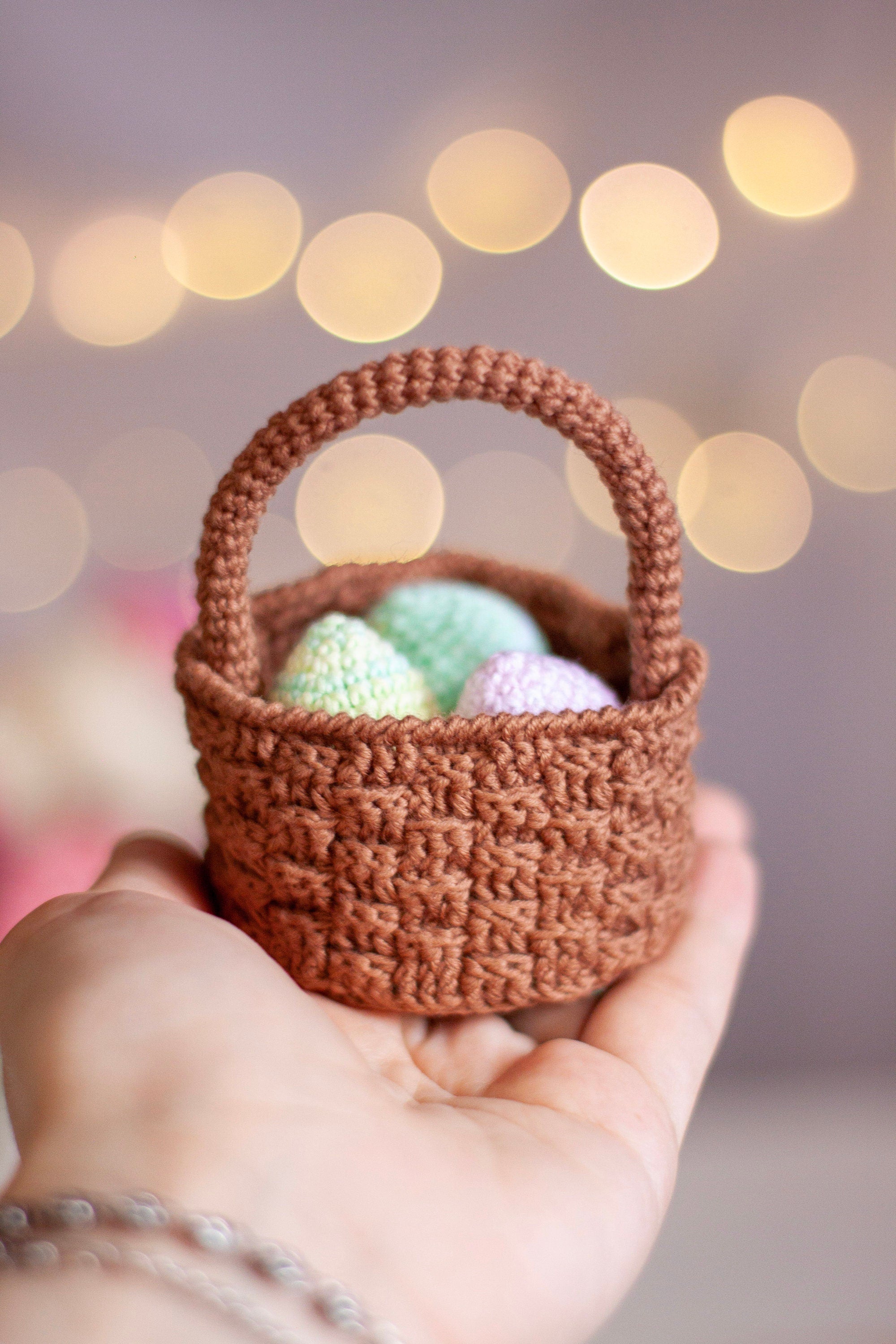Crochet patterns Easter basket with eggs PDF / Instant Download tutorial