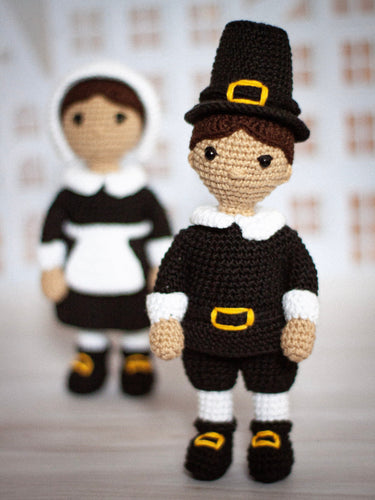 thanksgiving crochet, crochet piligrims, crochet pattern