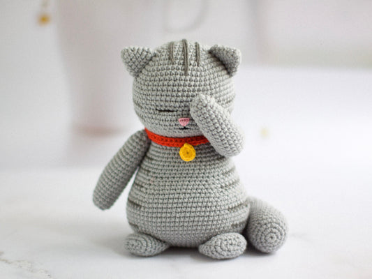 crochet cat, crochet pattern, facepalm cat